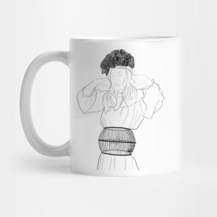 I Will Fly Someday Surreal Woman Portrait Line Art Mug